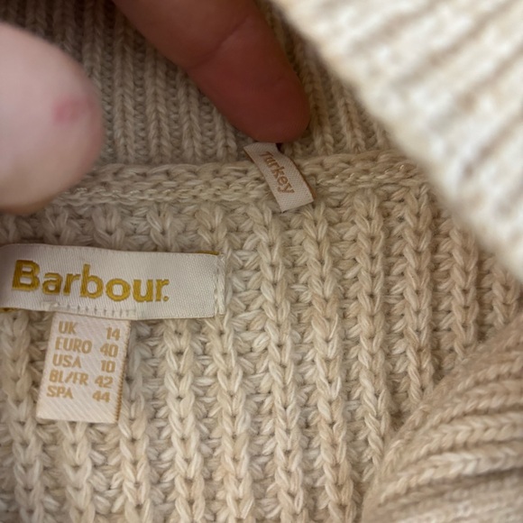 Barbour Stanton Knit Oatmeal 1/4 Zip Sweater Women’s - Picture 7 of 10